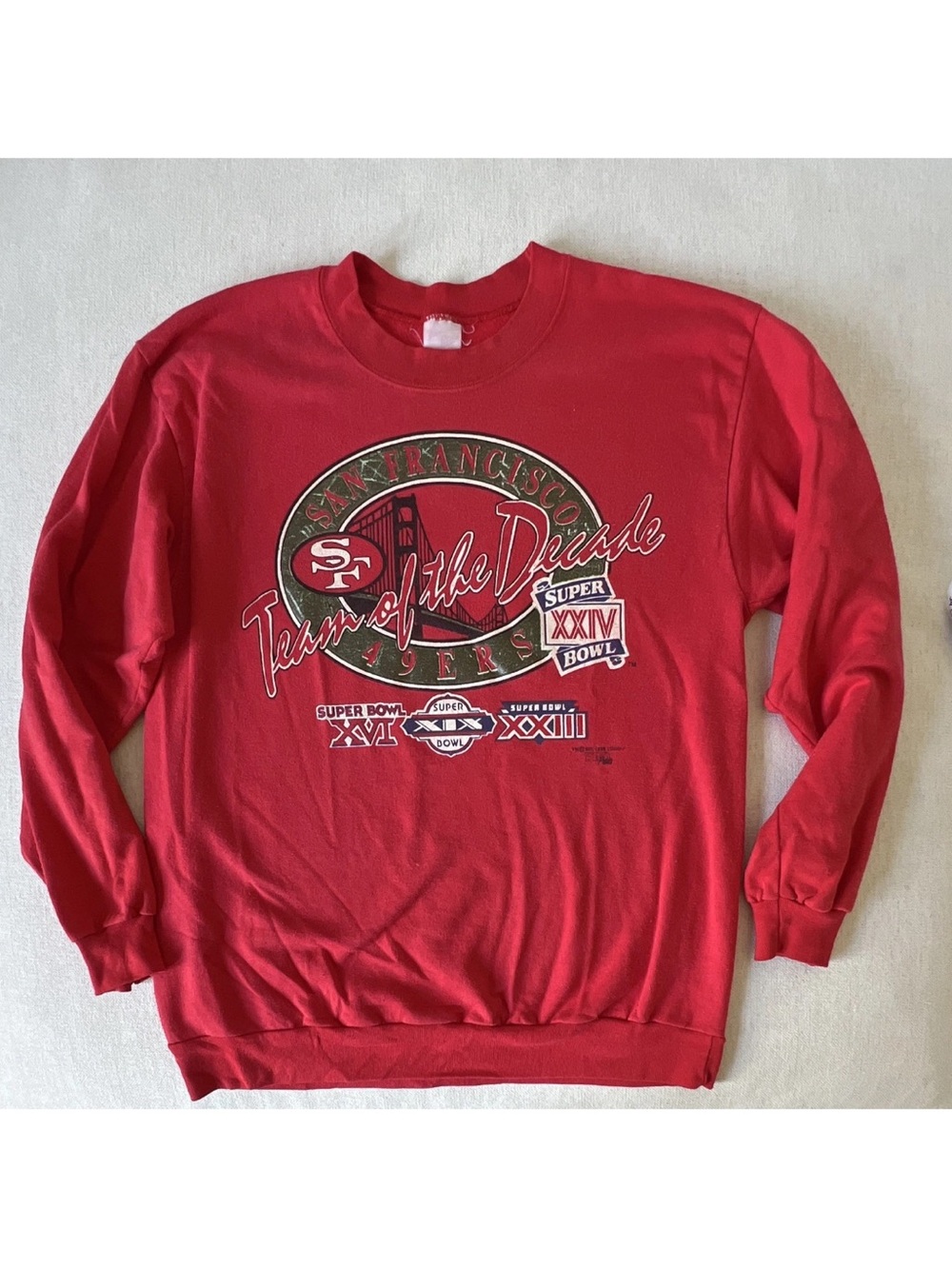 Vintage San Francisco 49ers Red Team of the Decade Crewneck Made in USA